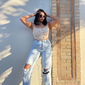 Ripped straight leg jeans Pacsun